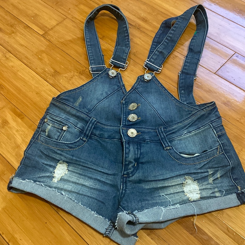 Almost famous women’s  denim romper